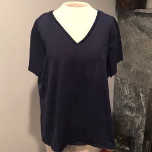 plus size navy vneck tee 95% cotton 5% spandex